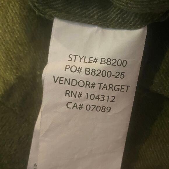 Burnside Olive Green Flannel Button-Up Shirt XL Heavyweight Workwear Style - Picture 6 of 7